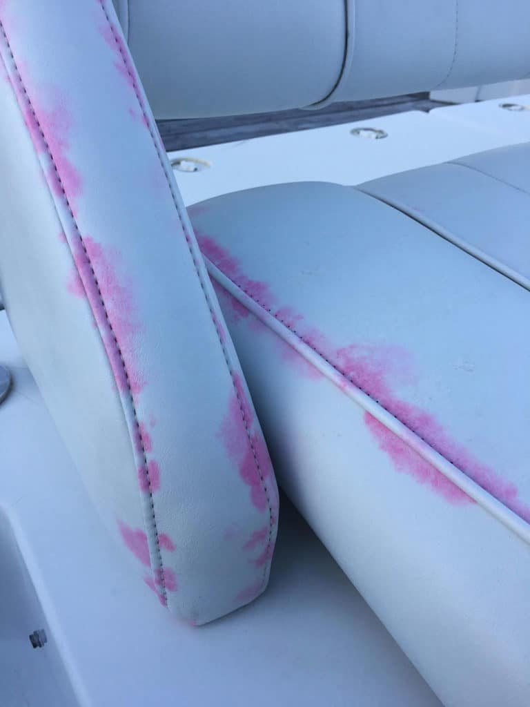 Pink Stains on Boat Seats: A Fix!