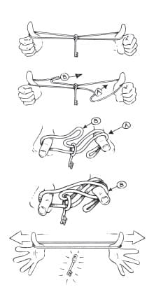 How to hold a piece of string, one end in each hand, and tie a