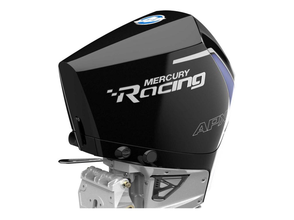 Mercury Racing APX 360 - special feature is the above water exhaust that ensures race fans get the sound of a racing outboard.
