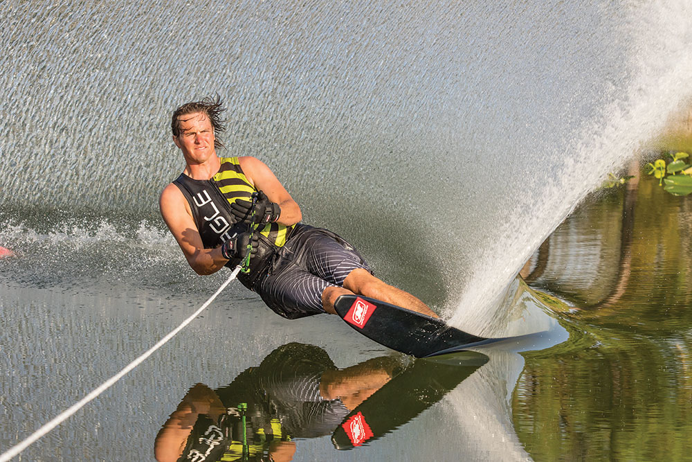 Nate Smith waterskiing