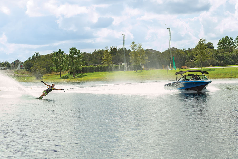 Nate Smith waterskiing