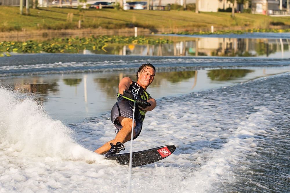 Nate Smith waterskiing