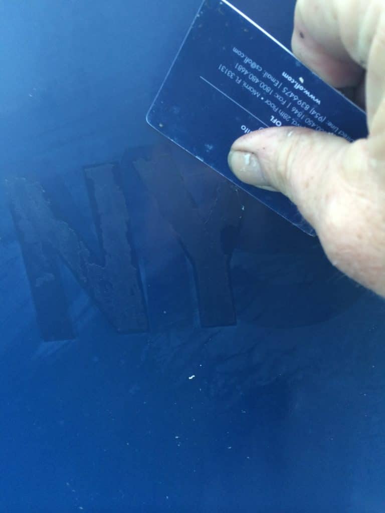 Tip for removing boat striping adhesive residue