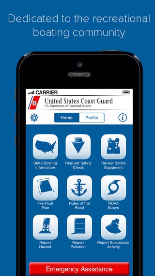 US Coast Guard Mobile App Homescreen