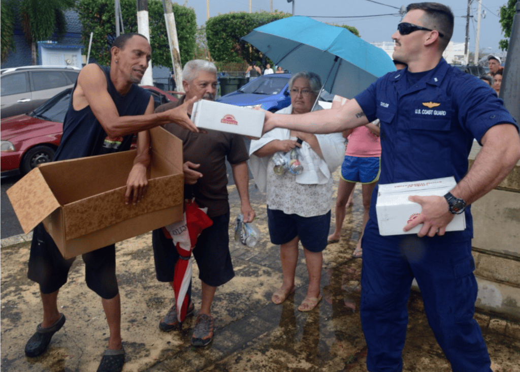USCG distributes water and supplies to Puerto Rico