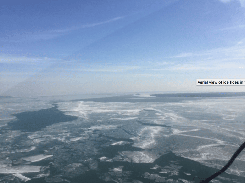 Ice Floes on Lake Erie Where Fishermen Were Stranded