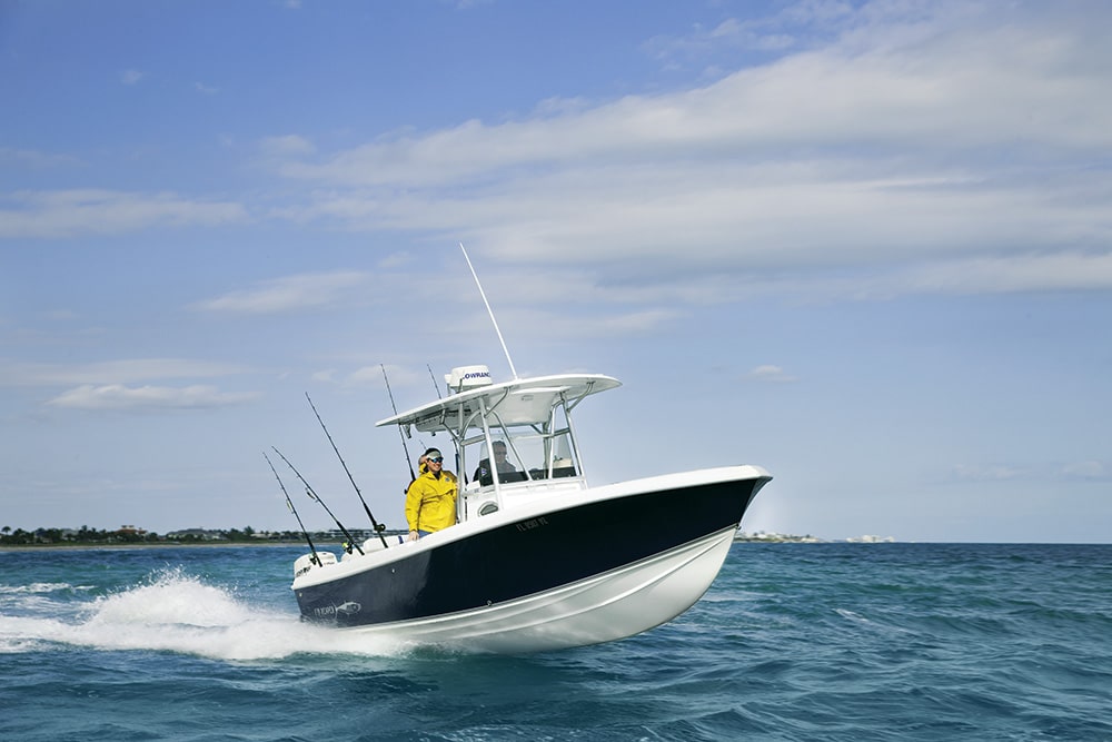 Getting your bow up and hull out of the water helps reduce surface drag.
