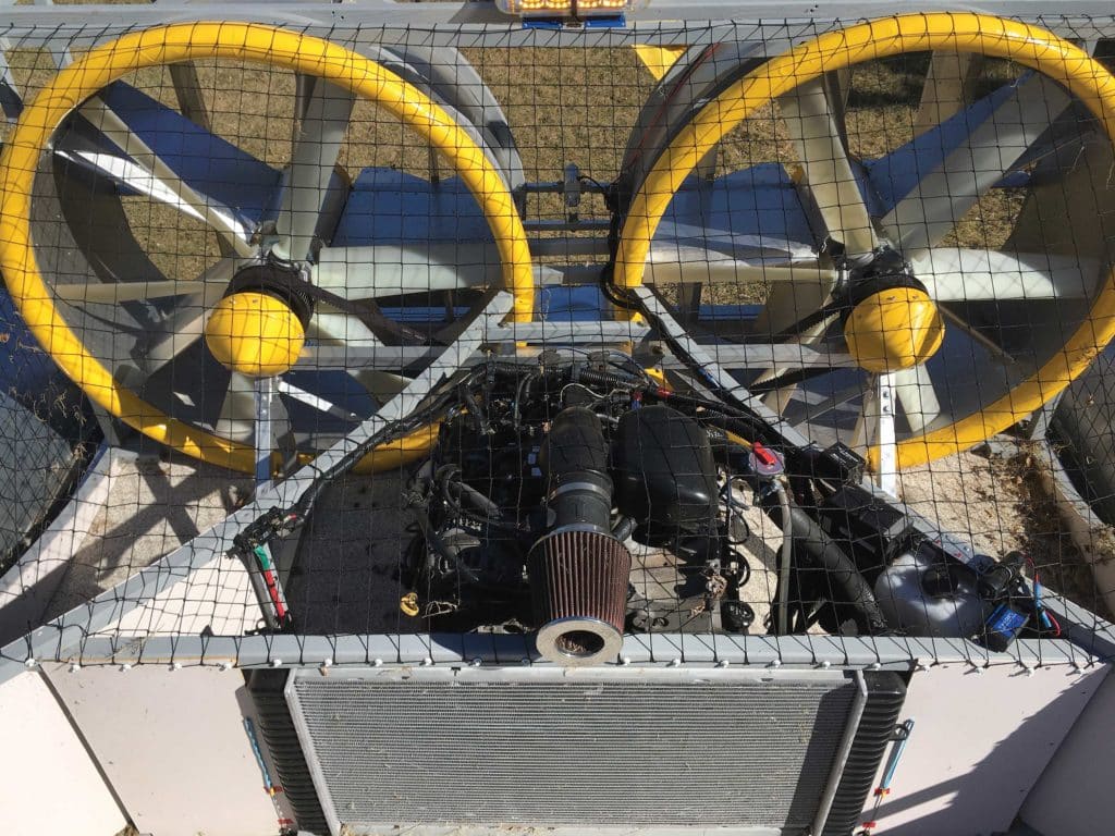 GM V-6 powering twin fans