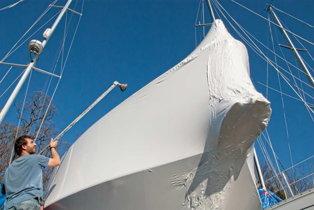 Shrink-wrapping a boat