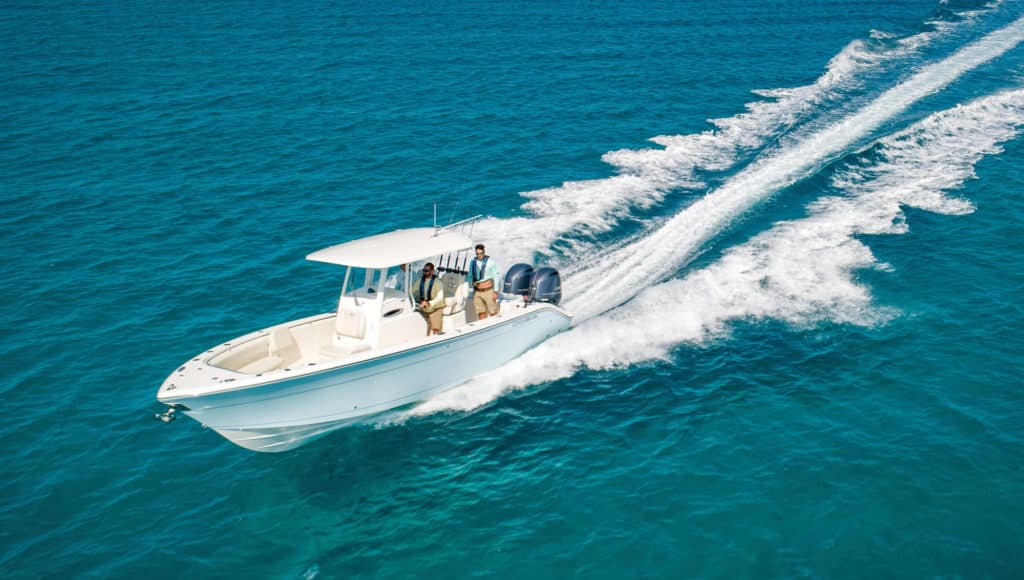 Cobia 262 CC in the ocean