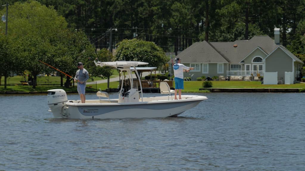 Carolina Skiff near the shore