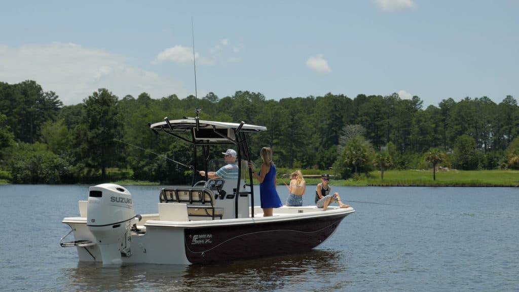 Carolina Skiff out boating