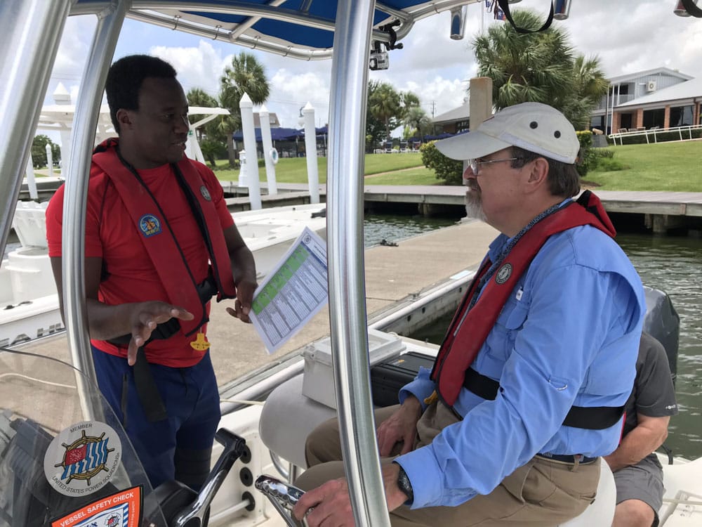 ABC instructor teaching boater