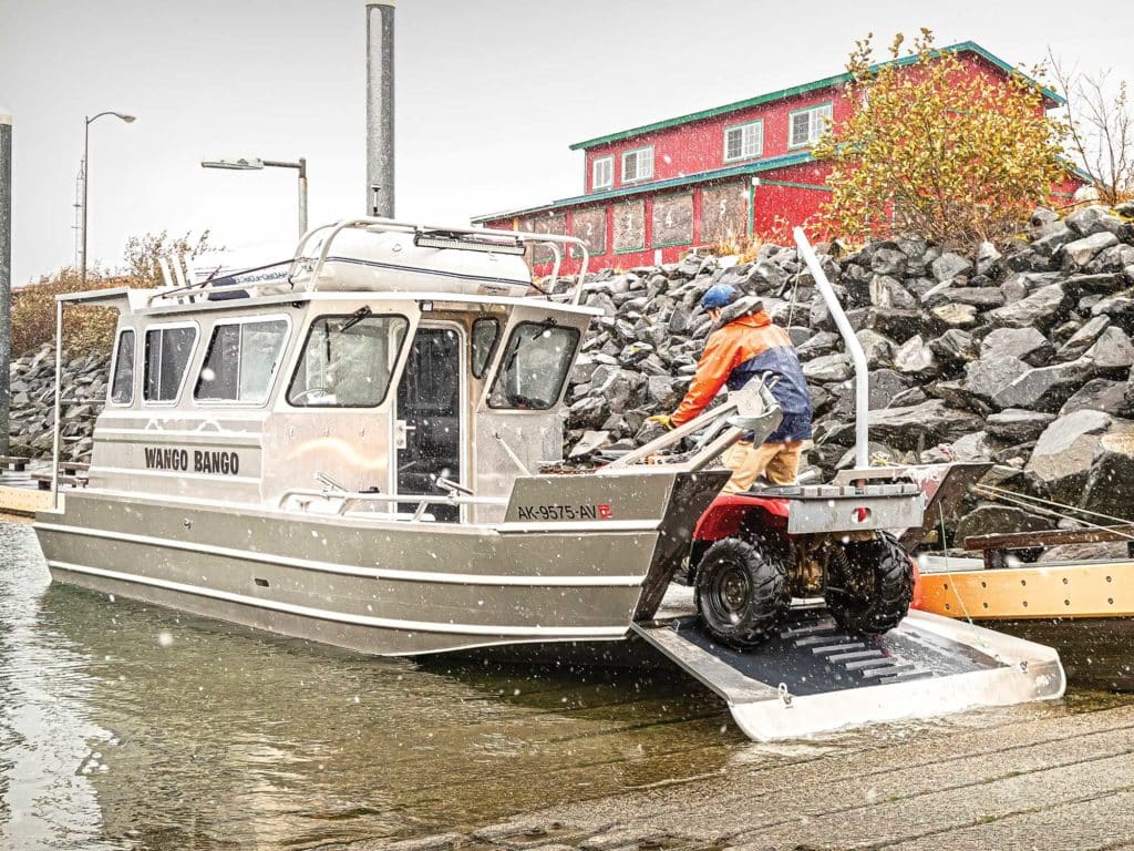 Loading up aluminum boat using ramp