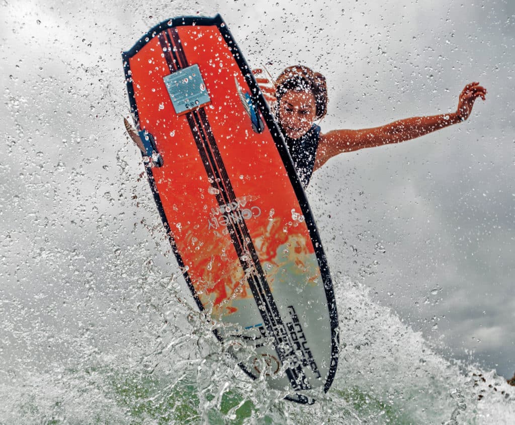 Ashley Kidd wakesurfing