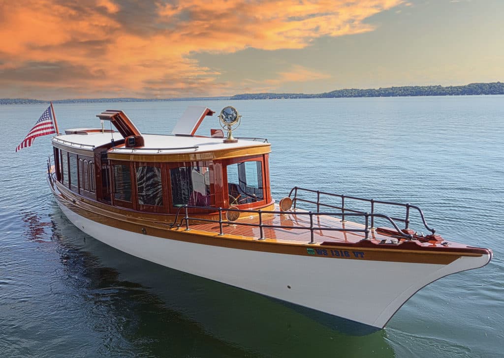 Antique boat repowered with electric power