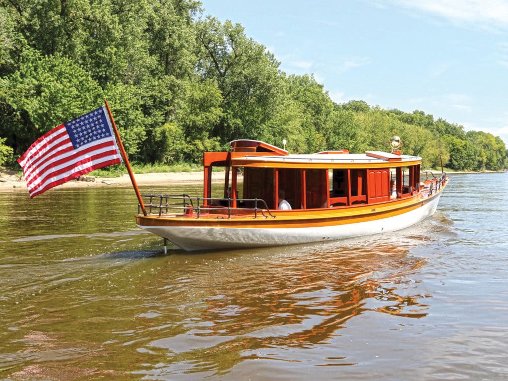 Antique boat out for sea trial