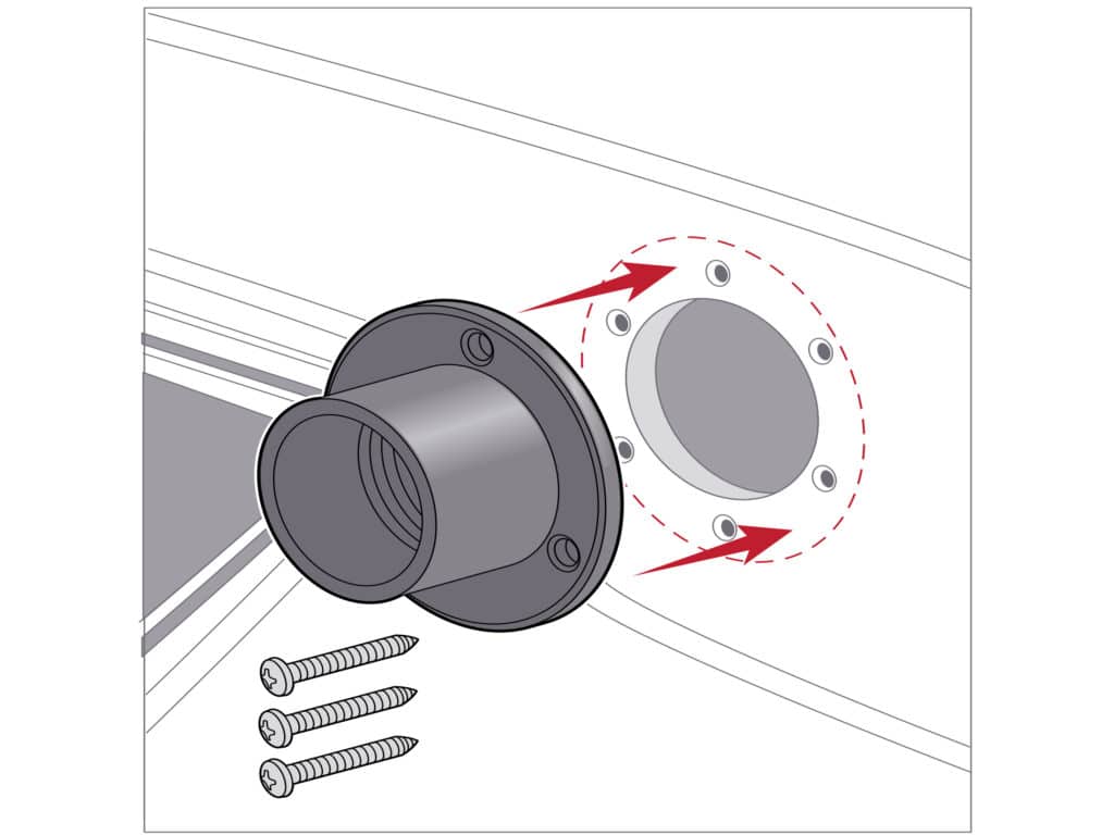 Mounting the rigging flange