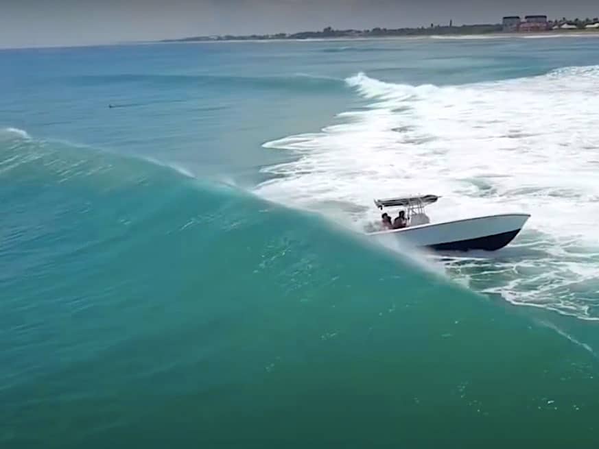 Boat foundering in surf