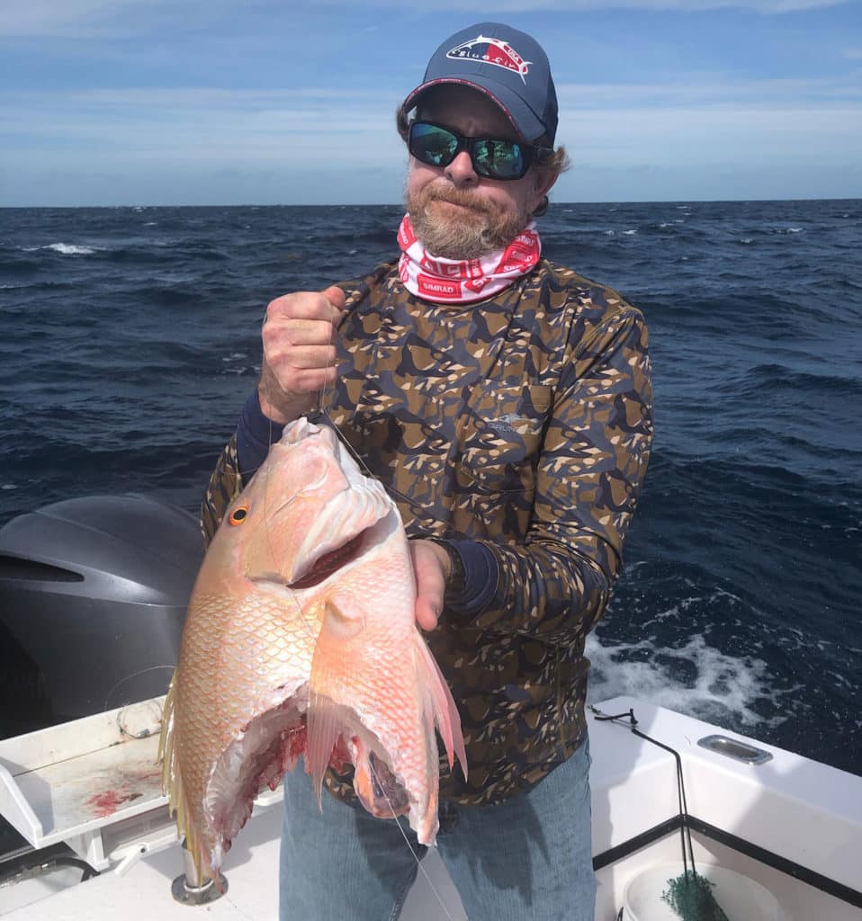 Snapper bitten in half by shark