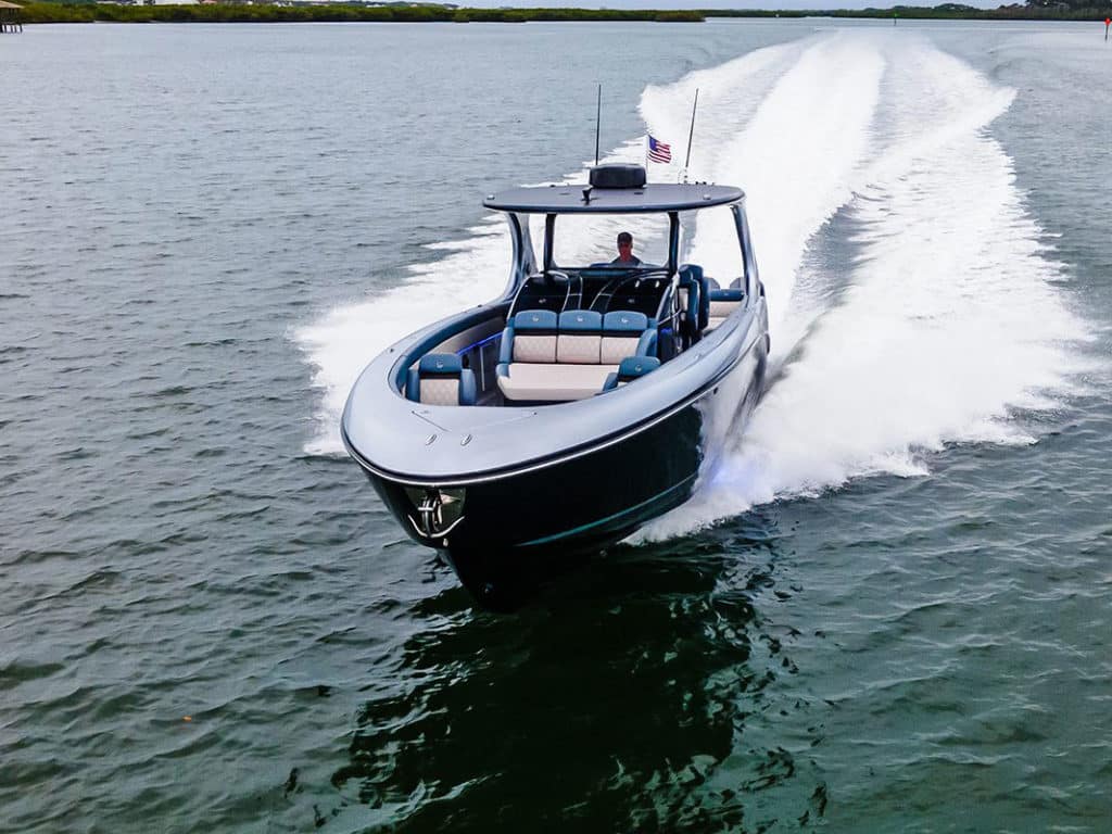 Courtesy Mystic Powerboats cruising in the river