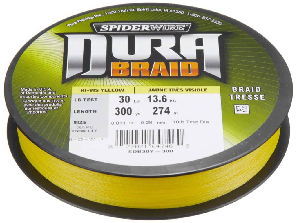 SpiderWire DuraBraid Hi-Viz Yellow Fishing Line