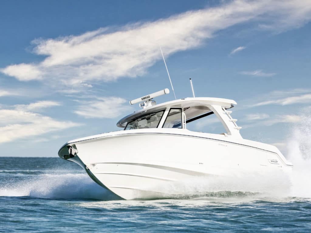 Boston Whaler Realm 350 on the ocean