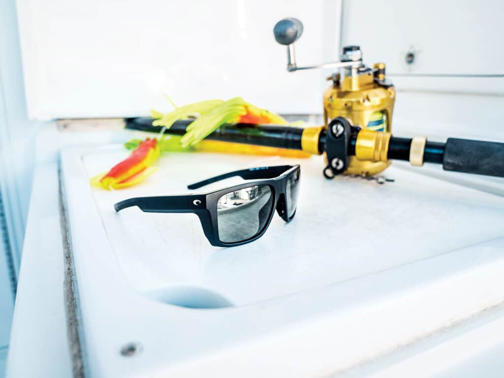 Costa sunglasses on a fishing boat