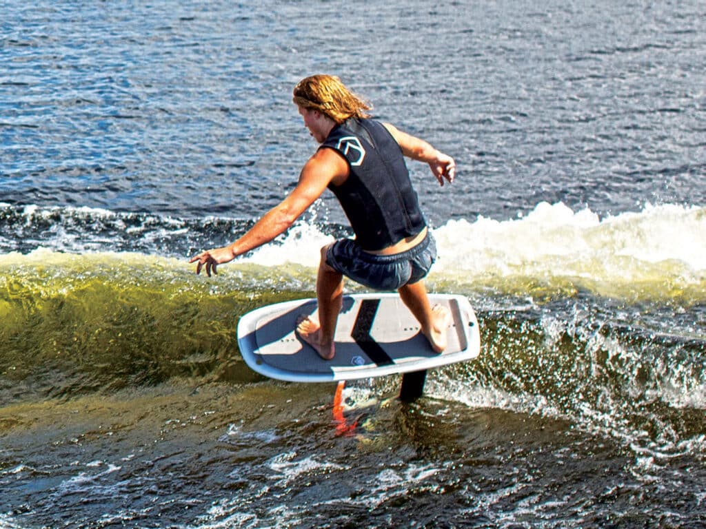Rider on a foiling board