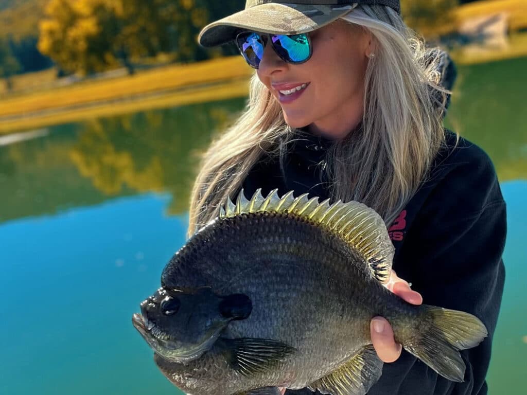 Sarah Parvin with bluegill