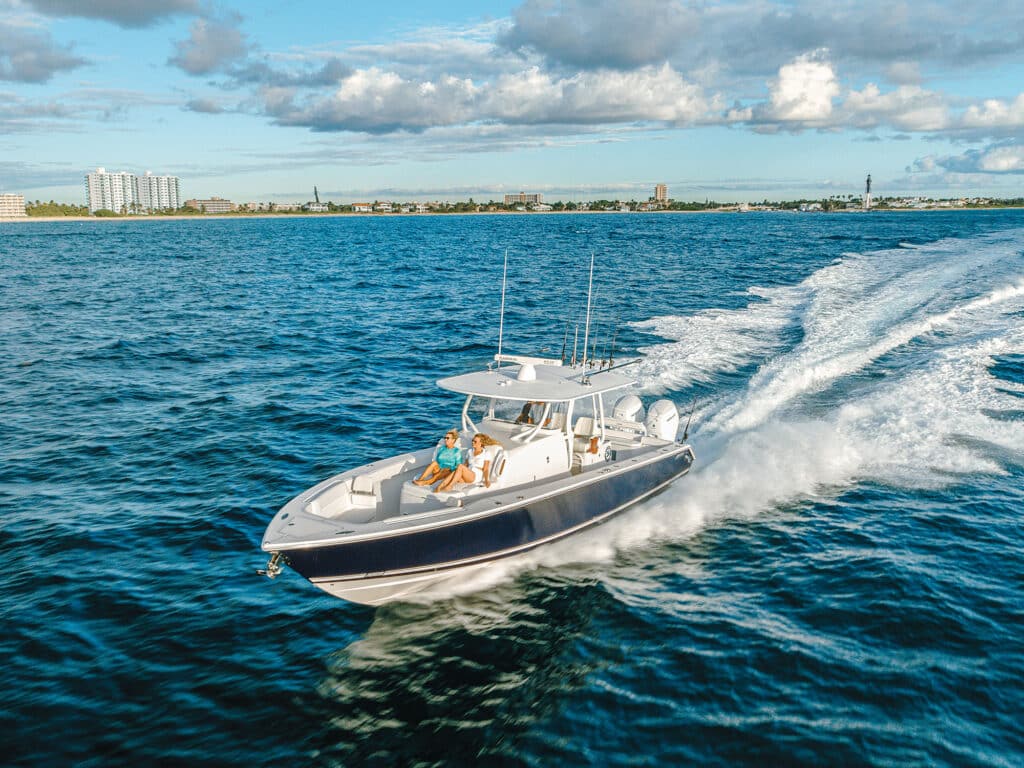 Jupiter 40 running offshore