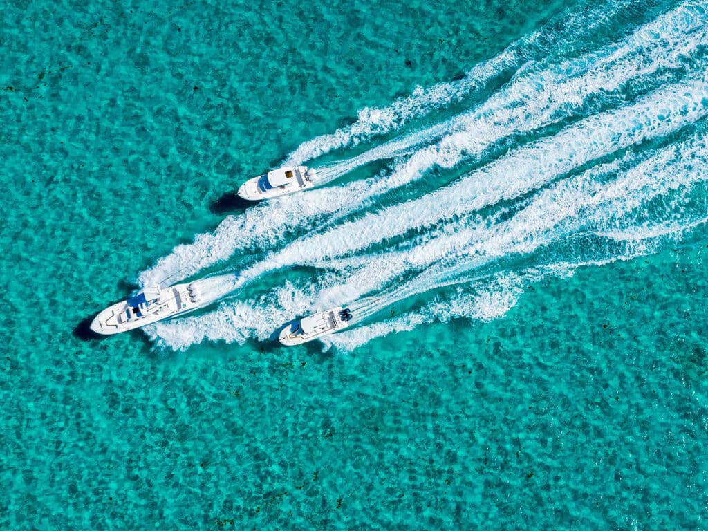 EdgeWater boats running offshore