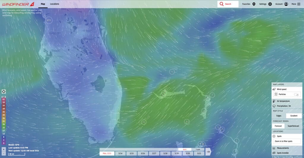 Windfinder weather app