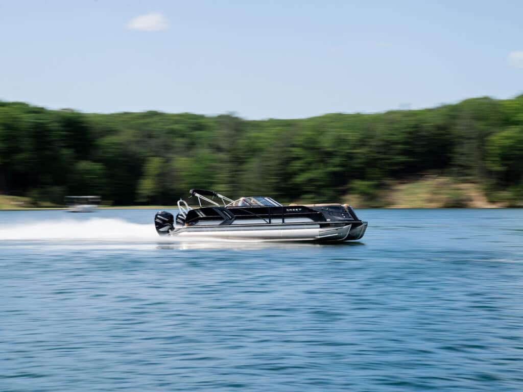 Crest Continental NX rocketing across the lake