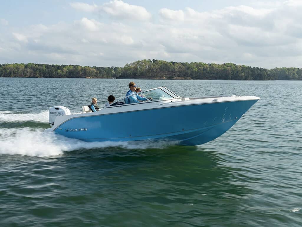 Sailfish 226 Dual Console on the lake