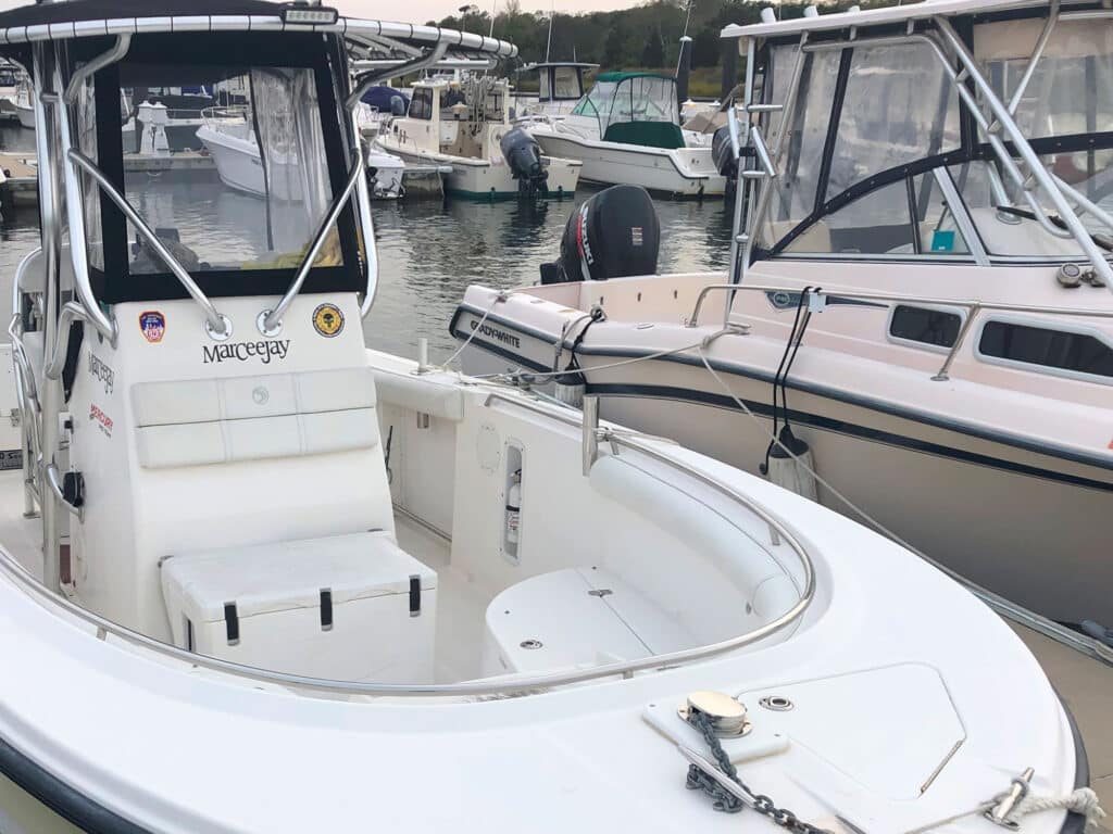 Well-maintained canvas on a used boat