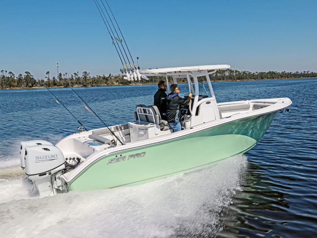 Sea Pro 259 running out to fish