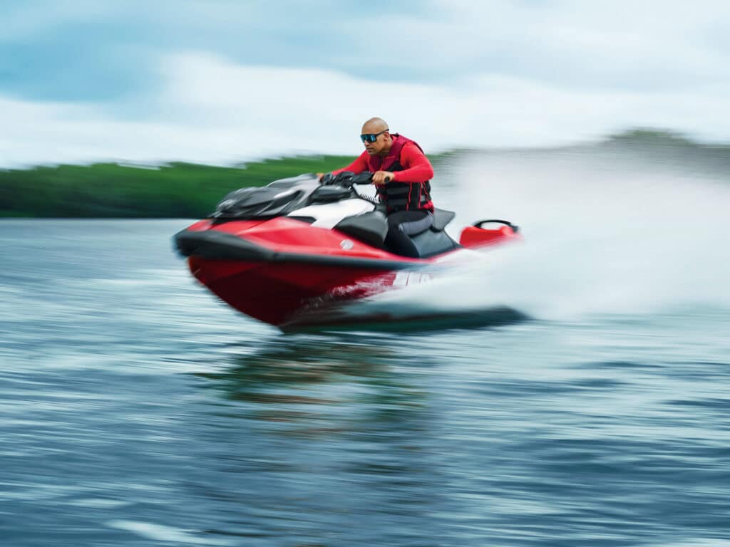 Sea-Doo PWC rocketing across the water