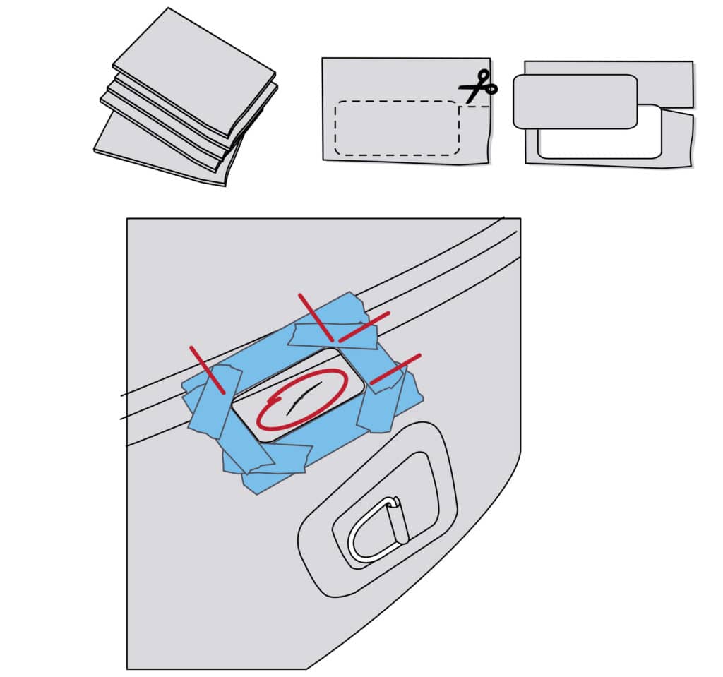 Cutting the dinghy patch