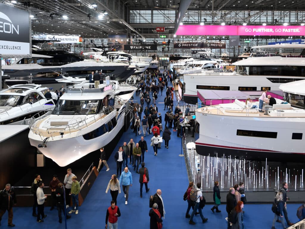 Yachts on display at boot Düsseldorf