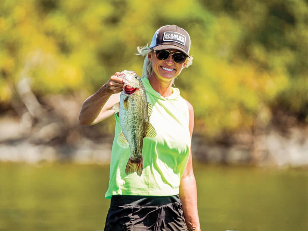 Stephanie Hemphill-Pellerin with a bass