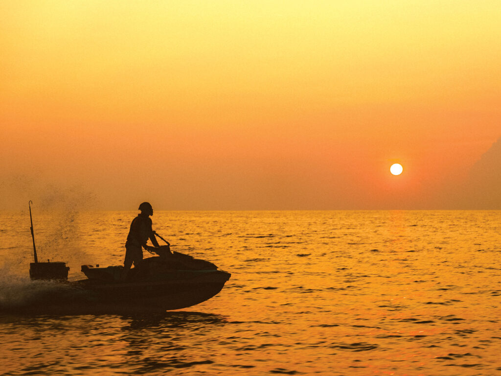 Emmanuel Williams riding at sunset