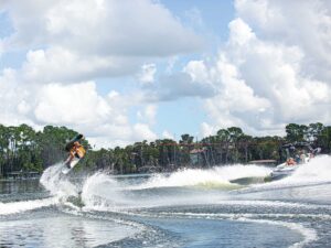 Wakeboarder mastering tricks