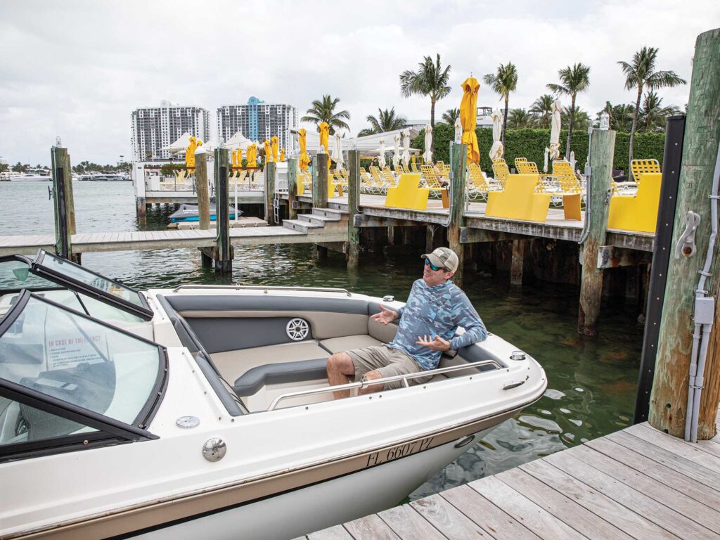 Rental boat at the dock