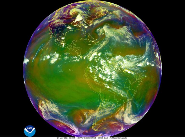 NOAA earth with storms