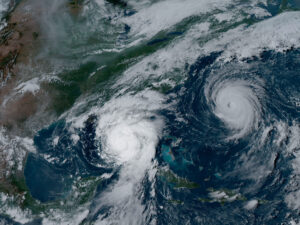 Two hurricanes near Florida