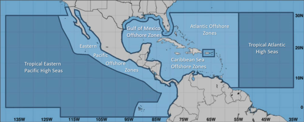 Tropical cyclone formation zones