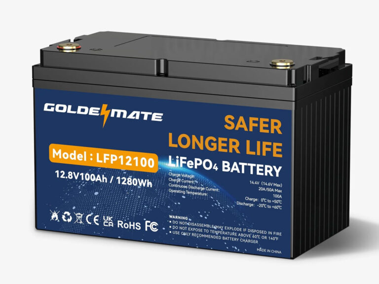 Goldenmate 12V 100Ah LiFePO4 Lithium Battery
