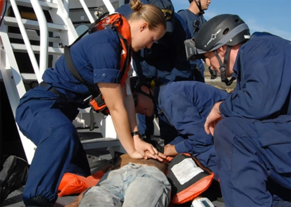 Performing CPR while at sea