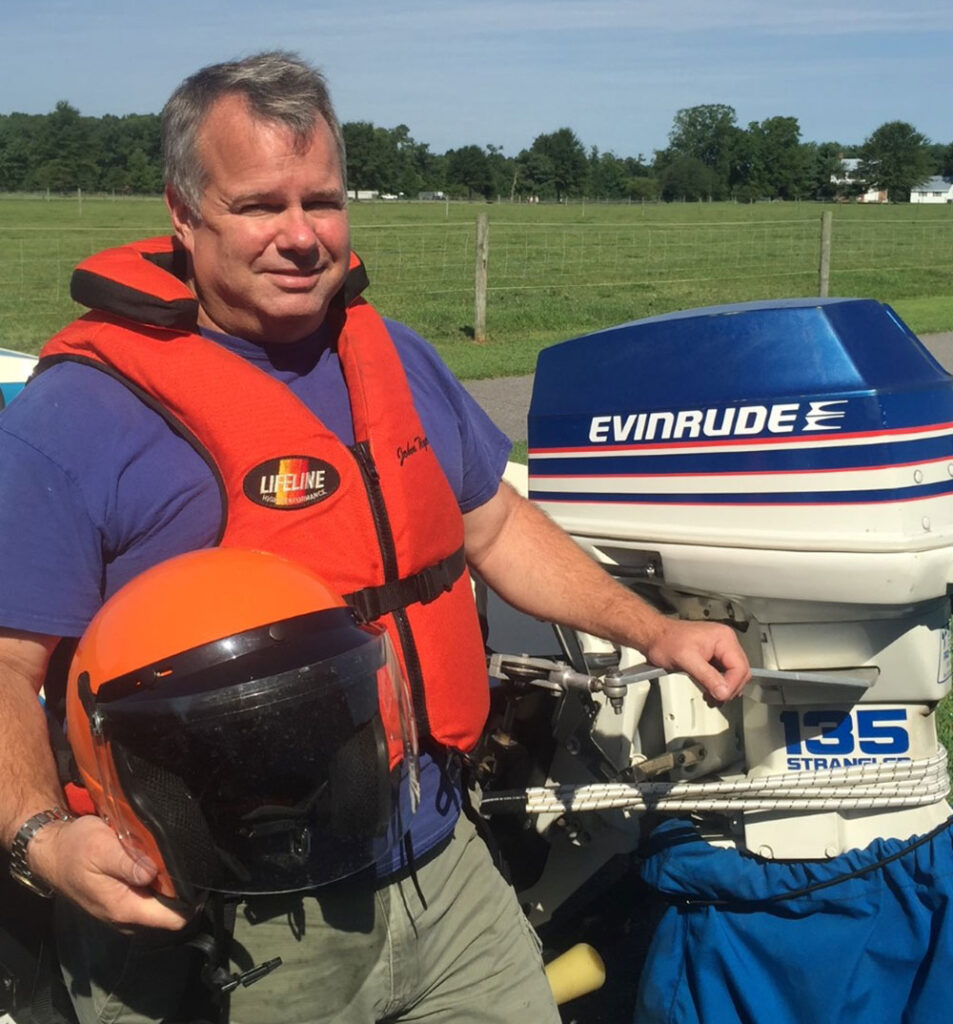 John Tiger ready for a boat race